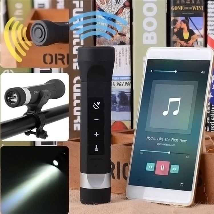 YOUOKLIGHT Multi-function Bike LED Flashlight + Bluetooth Speaker + Mobile Power Bank YK6226 - Black-14