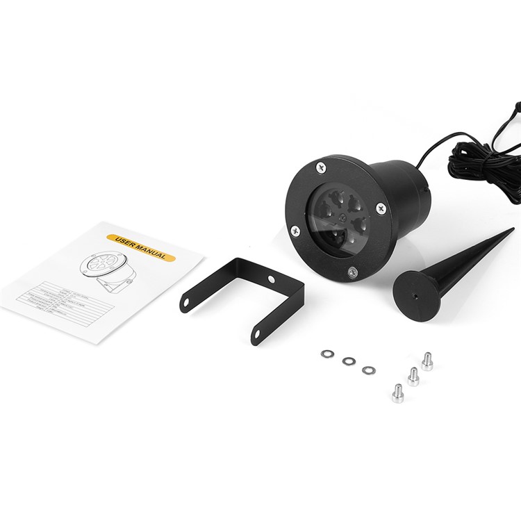 12W Weiß 4 LED Fernbedienung Schneeflocke Weihnachten Projektor Wasserdicht