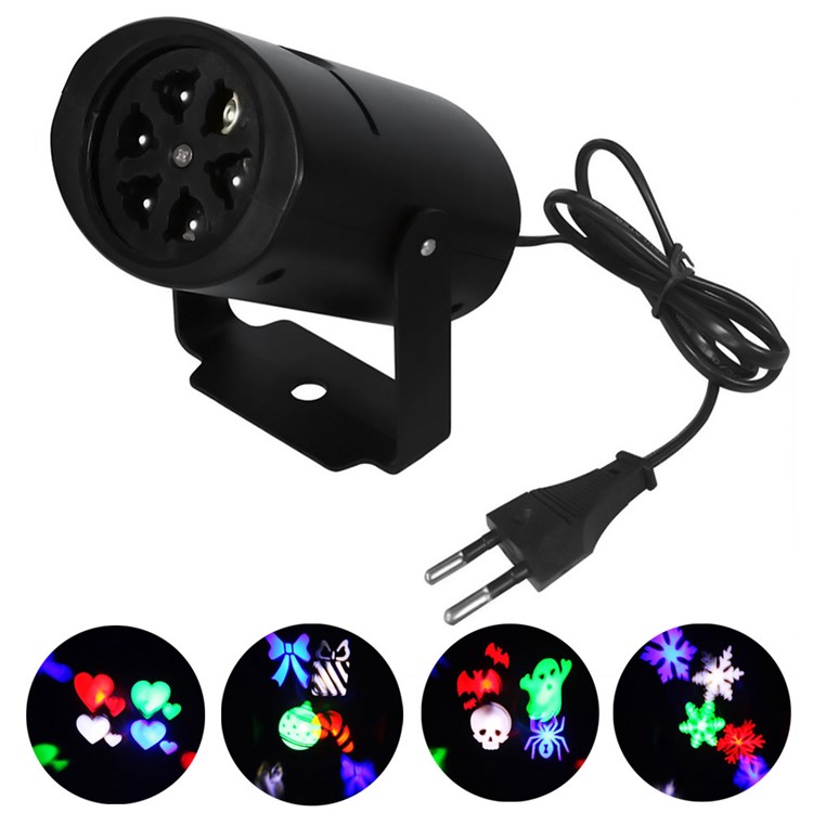 YK2283 4 Muster Mini LED Bühnenlicht 4W RGBW Weihnachtsdekoration LED Projektor Licht - US Zapfen-1