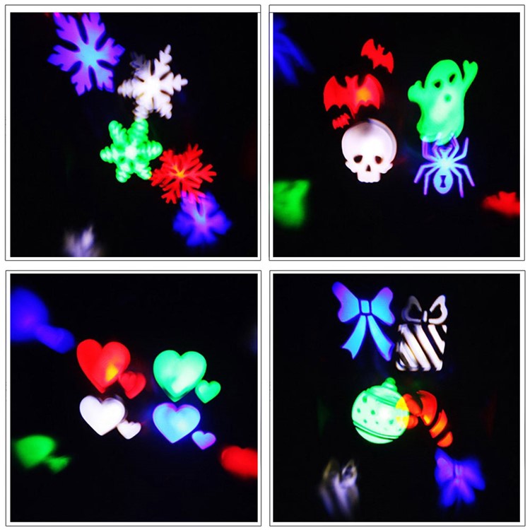 YK2283 4 Muster Mini LED Bühnenlicht 4W RGBW Weihnachtsdekoration LED Projektor Licht - US Zapfen-10