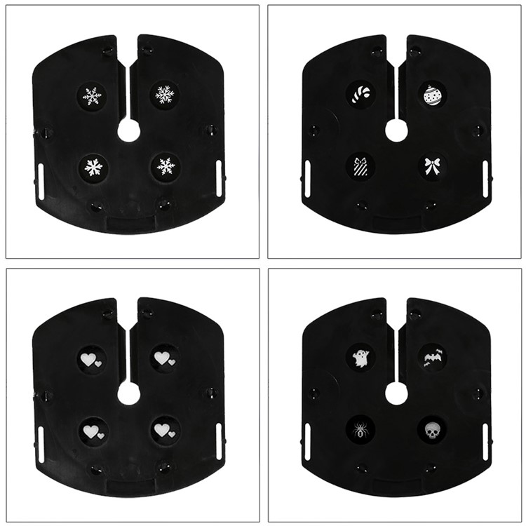 YK2283 4 Muster Mini LED Bühnenlicht 4W RGBW Weihnachtsdekoration LED Projektor Licht - US Zapfen-4