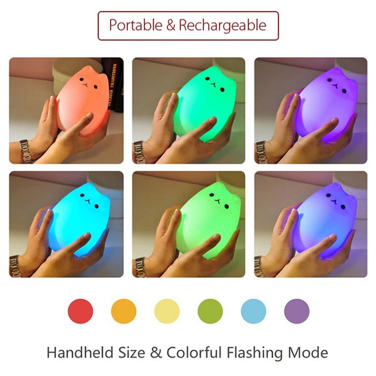 YouOKLight YK2218 0.4W RGB USB Rechargeable Color Changeable Silicone LED Sensitive Tap Control Night Light-11
