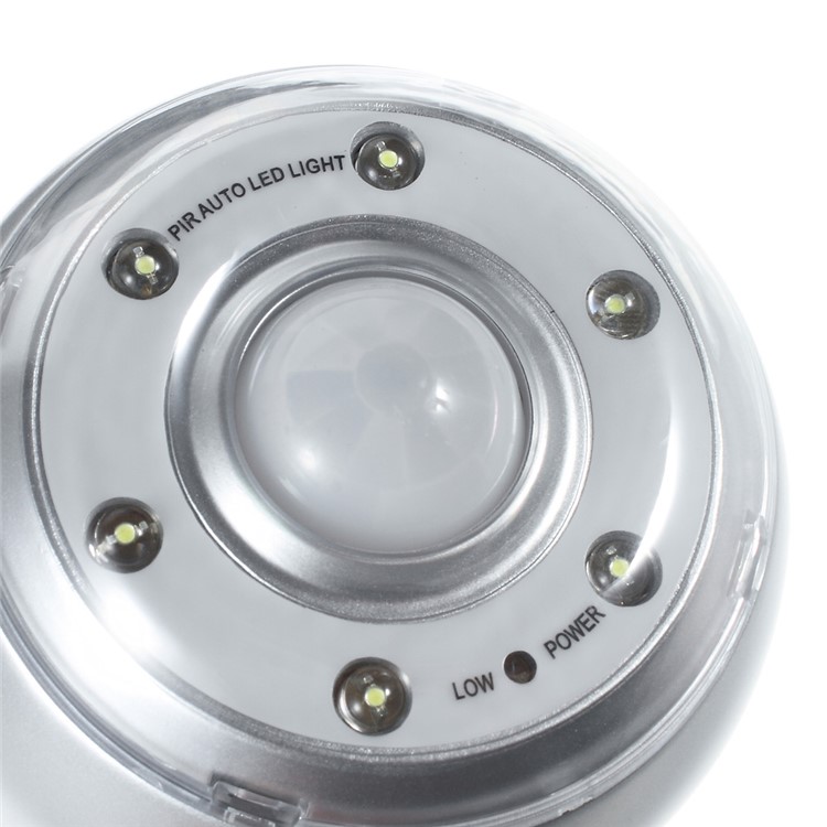 Auto PIR 6-LED Light Infrared Sensor Lamp Motion Light - Silver Color-6