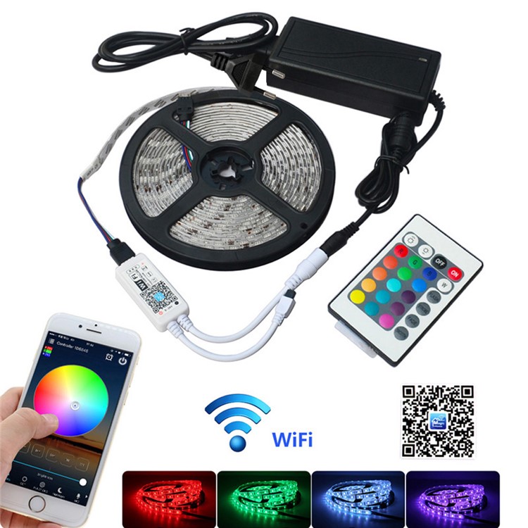 5M 300x5050 SMD Waterproof IP65 Smart Home Wi-Fi RGB LED Strip Light Kit - EU Plug-1