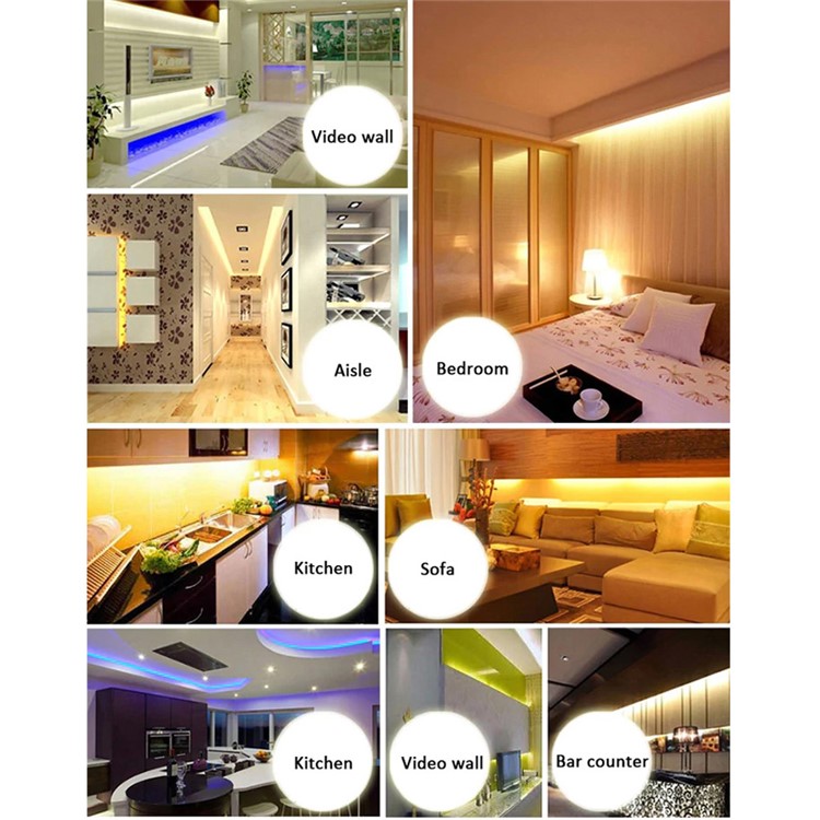 Smart Home Wi-Fi RGB 5M 300x5050 SMD Waterproof IP65 LED Strip Light Kit - US Plug-10
