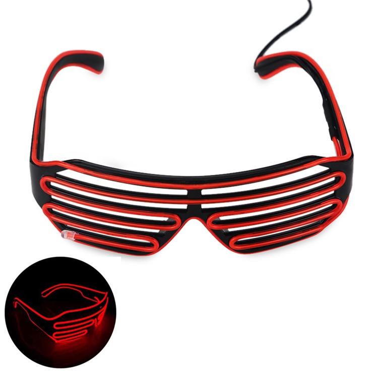 YOUOKLIGHT YK2286 Cool LED Glasses 3 Modes Sound Control Fashionable Glasses - Red-1