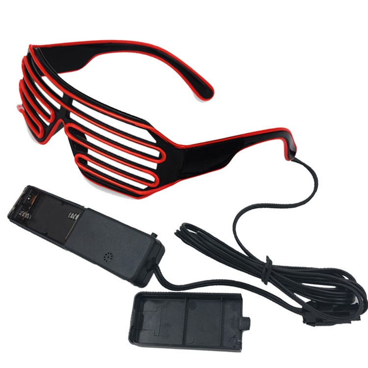 YOUOKLIGHT YK2286 Cool LED Glasses 3 Modes Sound Control Fashionable Glasses - Red-4