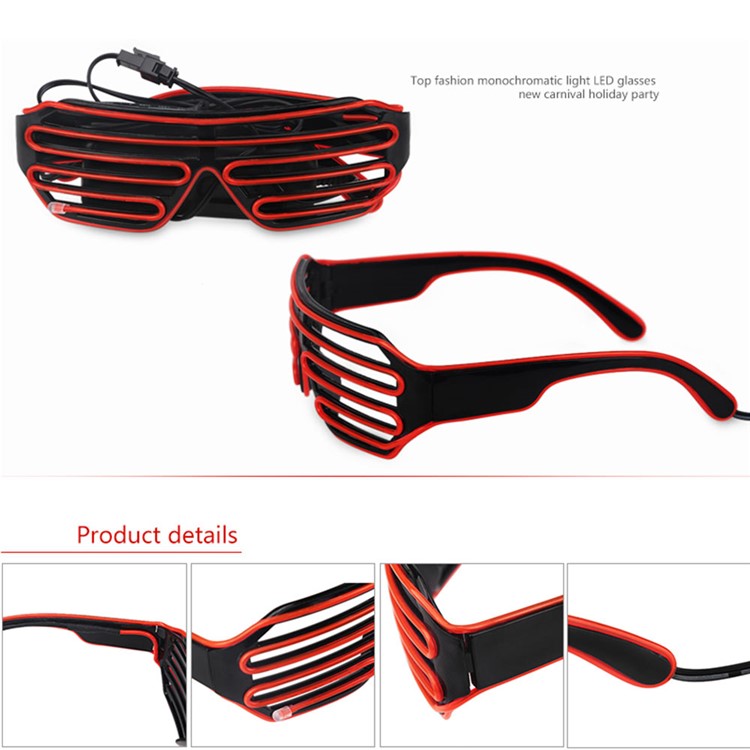 YOUOKLIGHT YK2286 Cool LED Glasses 3 Modes Sound Control Fashionable Glasses - Red-5