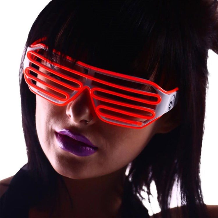 YOUOKLIGHT YK2286 Cool LED Glasses 3 Modes Sound Control Fashionable Glasses - Red-7