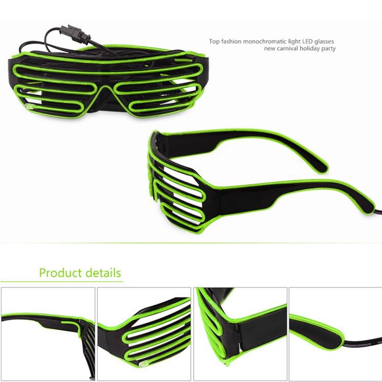 YOUOKLIGHT YK2286 3 Modes Sound Control Luminous Glasses Fashionable Wired LED Glasses - Green-4