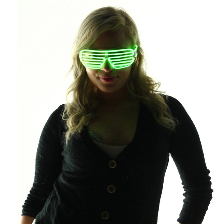 YOUOKLIGHT YK2286 3 Modes Sound Control Luminous Glasses Fashionable Wired LED Glasses - Green-6