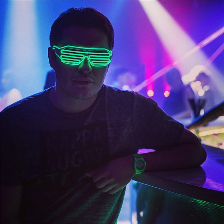 YOUOKLIGHT YK2286 3 Modes Sound Control Luminous Glasses Fashionable Wired LED Glasses - Green-7