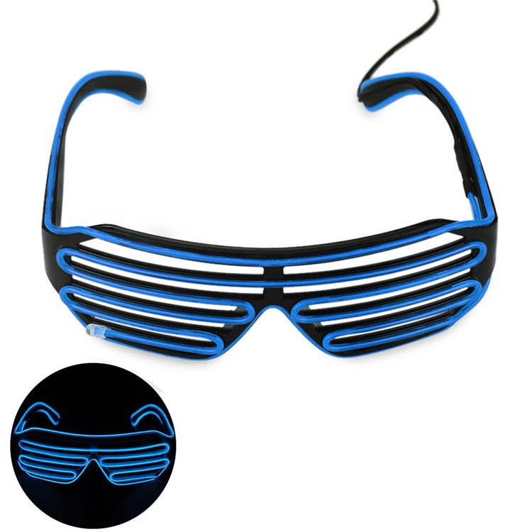 YOUOKLIGHT YK2286 Cool 3 Modes Sound Control Wired LED Glasses for Costume Party - Blue-1