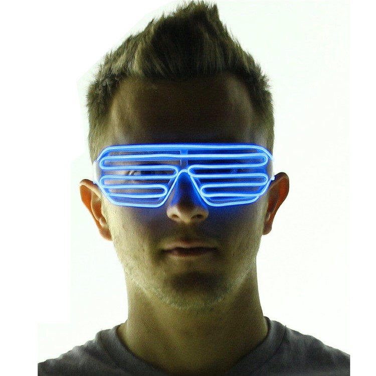 YOUOKLIGHT YK2286 Cool 3 Modes Sound Control Wired LED Glasses for Costume Party - Blue-10