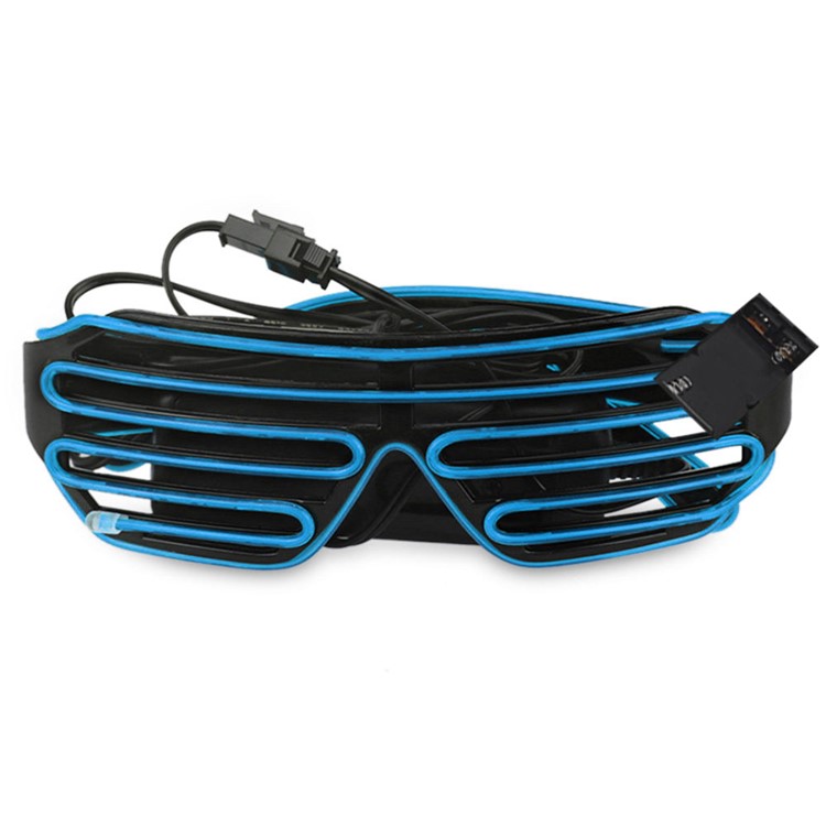 YOUOKLIGHT YK2286 Cool 3 Modes Sound Control Wired LED Glasses for Costume Party - Blue-2