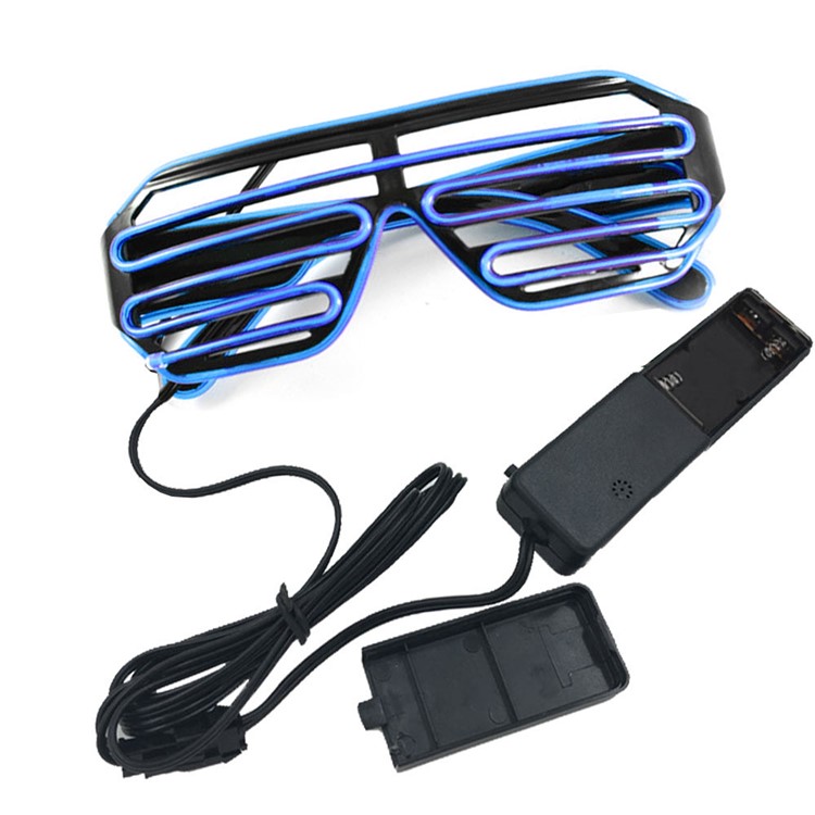 YOUOKLIGHT YK2286 Cool 3 Modes Sound Control Wired LED Glasses for Costume Party - Blue-3