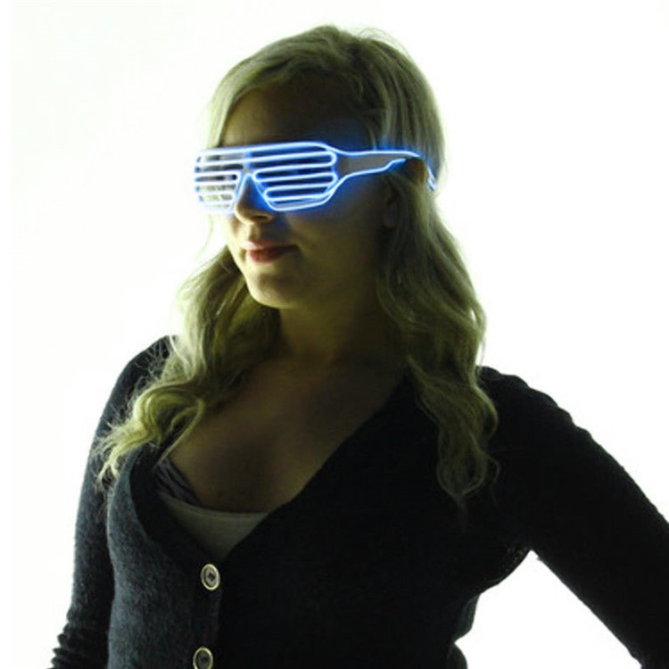 YOUOKLIGHT YK2286 Cool 3 Modes Sound Control Wired LED Glasses for Costume Party - Blue-5