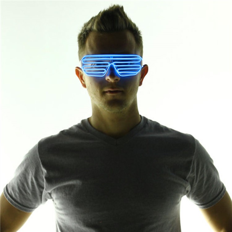 YOUOKLIGHT YK2286 Cool 3 Modes Sound Control Wired LED Glasses for Costume Party - Blue-6