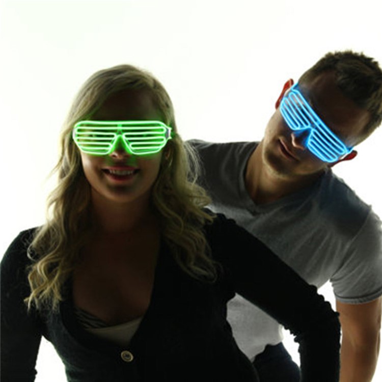 YOUOKLIGHT YK2286 Cool 3 Modes Sound Control Wired LED Glasses for Costume Party - Blue-7