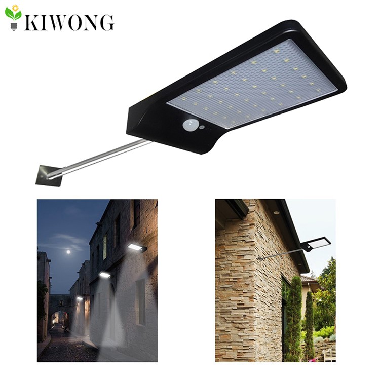 450LM 36 LEDs PIR Motion Sensor Lamp Outdoor Street Waterproof Wall Light - Black-1