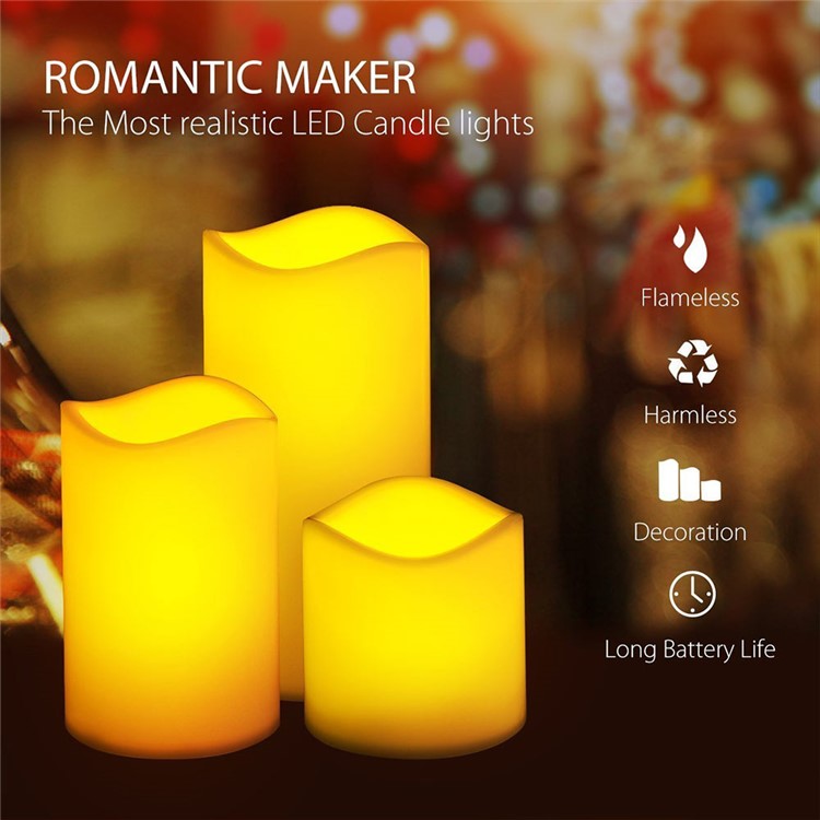 YOUOKLIGHT 3Pcs / Set YK2271 Mudança de cor LED Vela eletrônica LED Candle Lights com controle remoto-12