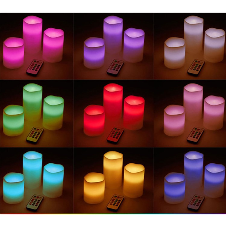 YOUOKLIGHT 3Pcs / Set YK2271 Mudança de cor LED Vela eletrônica LED Candle Lights com controle remoto-23
