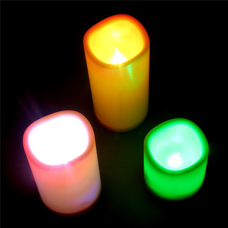 YOUOKLIGHT 3Pcs / Set YK2271 Mudança de cor LED Vela eletrônica LED Candle Lights com controle remoto-24