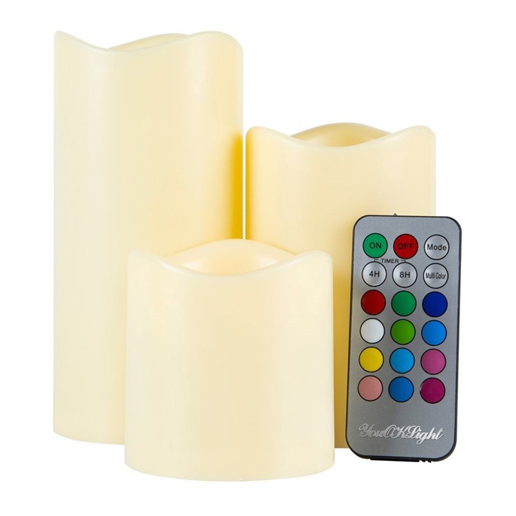 YOUOKLIGHT 3Pcs / Set YK2271 Mudança de cor LED Vela eletrônica LED Candle Lights com controle remoto-6