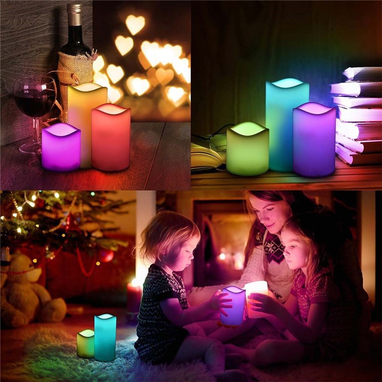 YOUOKLIGHT 3Pcs / Set YK2271 Mudança de cor LED Vela eletrônica LED Candle Lights com controle remoto-8