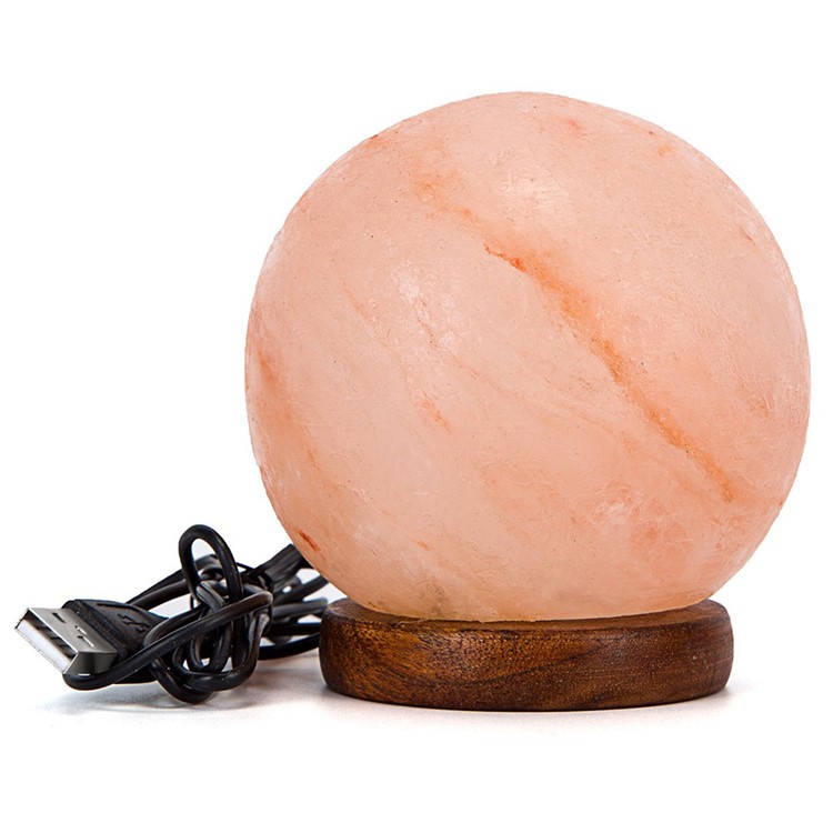 YK2290 3W 5V Multi-color Spherical Himalayan Crystal Salt Lamp Air Purifier Night Light-2