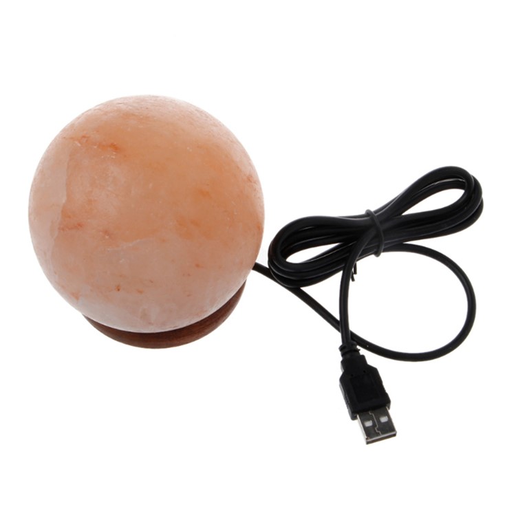 YK2290 3W 5V Multi-color Spherical Himalayan Crystal Salt Lamp Air Purifier Night Light-6