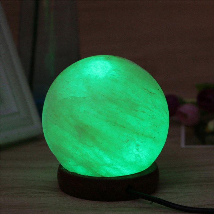 YK2290 3W 5V Multi-color Spherical Himalayan Crystal Salt Lamp Air Purifier Night Light-9