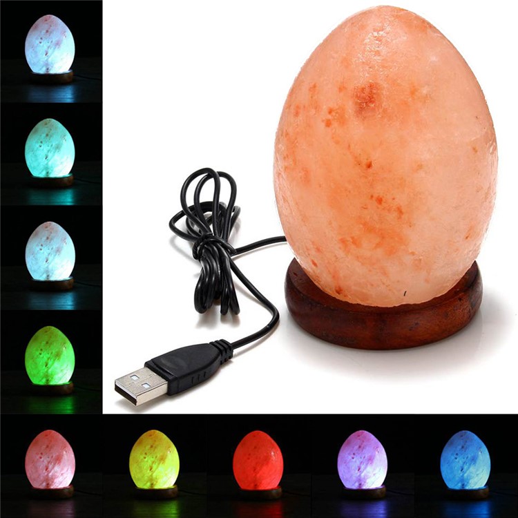 YOUOKLIGHT YK2294 Egg Shaped Natural Himalayan Salt Lamp Air Purifier Night Light Bedside Home Decor-1