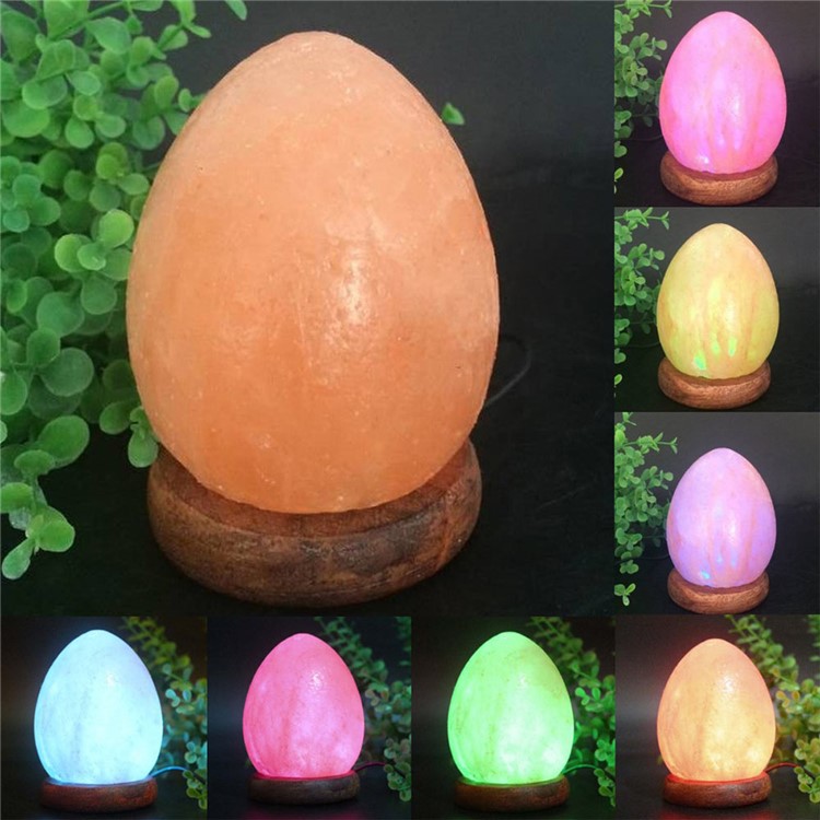 YOUOKLIGHT YK2294 Egg Shaped Natural Himalayan Salt Lamp Air Purifier Night Light Bedside Home Decor-3
