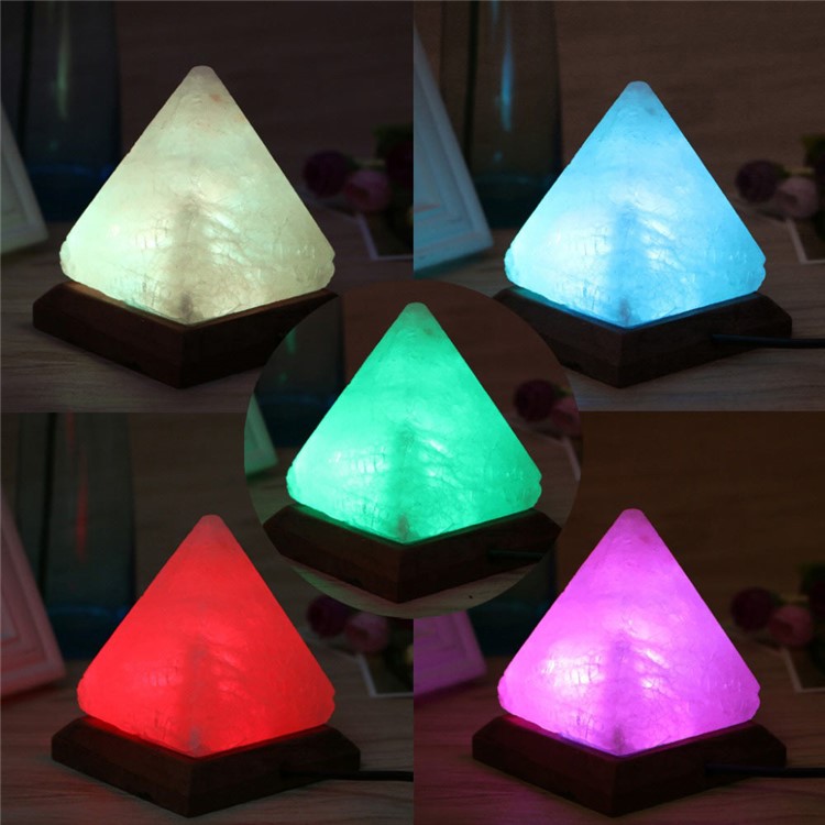 YOUOKLIGHT YK2292 Hand Crafted Pyramid-shaped Natural Himalayan Salt Lamp USB Air Purifier Table Lamp-5