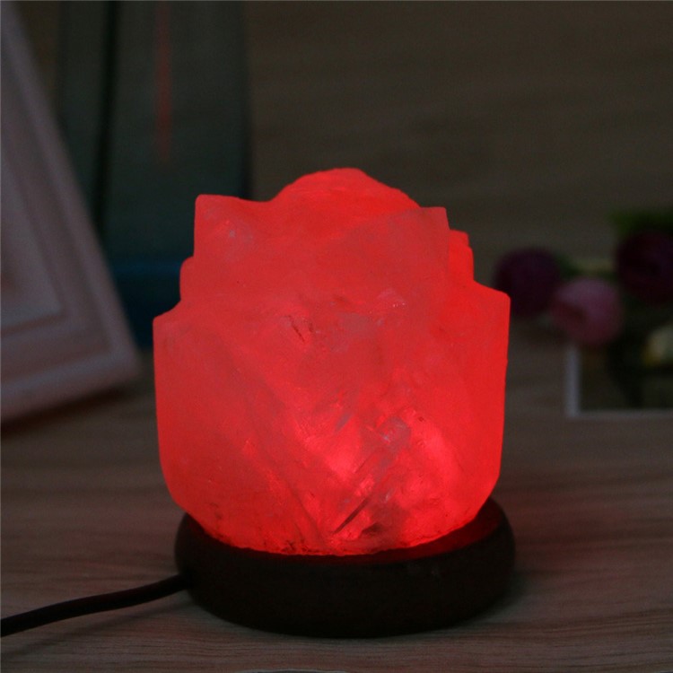 YOUOKLIGHT YK2298 Hand Crafted Flower-shaped Natural Himalayan Salt Lamp Air Purifier Night Light-10