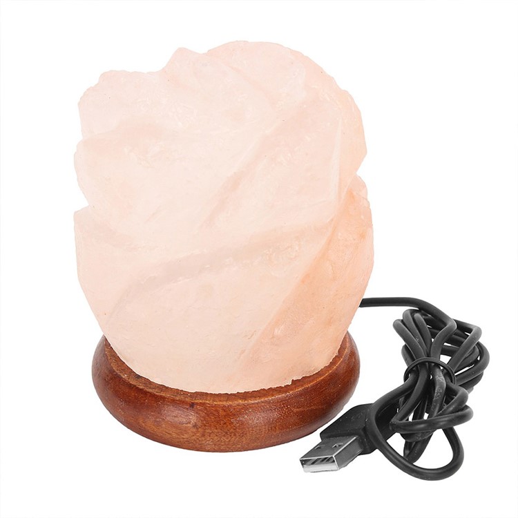 YOUOKLIGHT YK2298 Hand Crafted Flower-shaped Natural Himalayan Salt Lamp Air Purifier Night Light-4