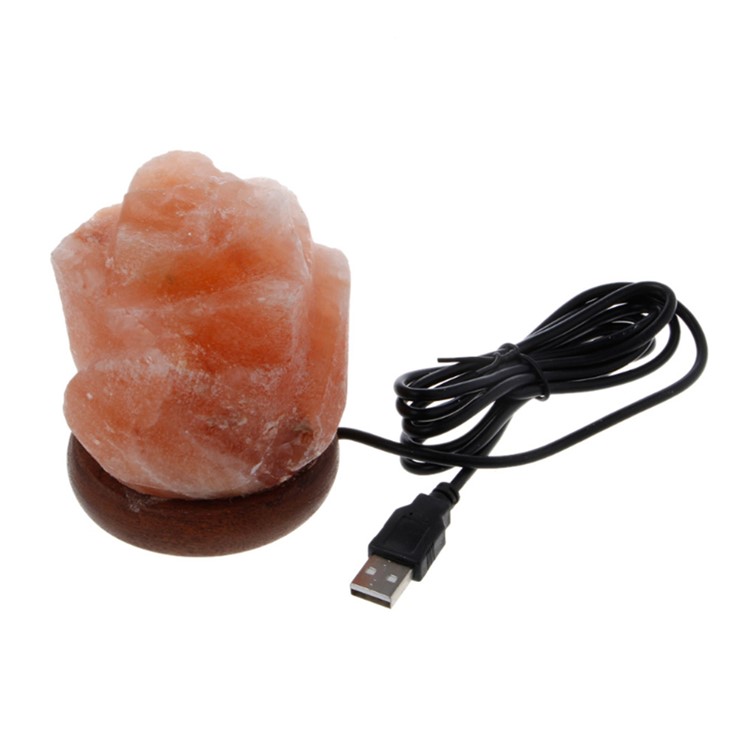 YOUOKLIGHT YK2298 Hand Crafted Flower-shaped Natural Himalayan Salt Lamp Air Purifier Night Light-6