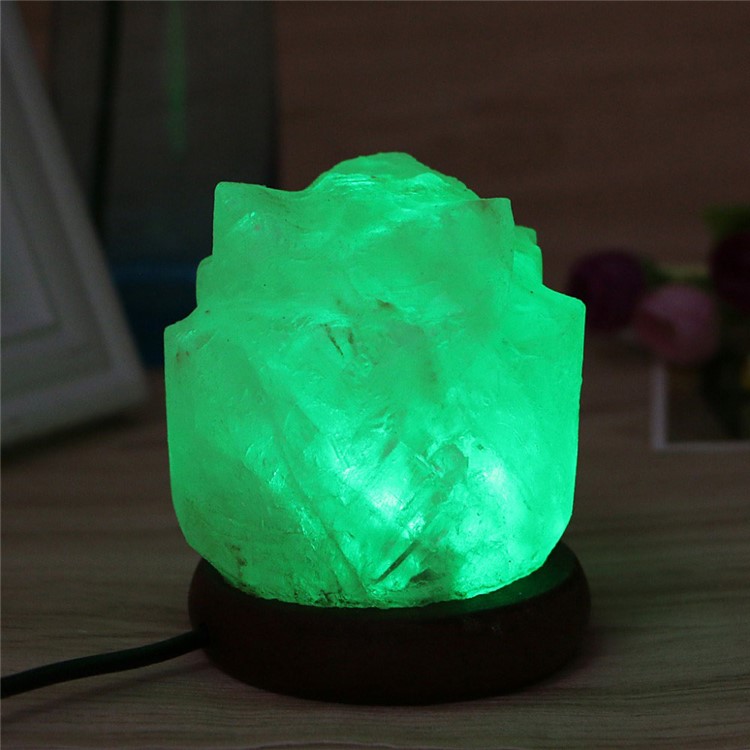 YOUOKLIGHT YK2298 Hand Crafted Flower-shaped Natural Himalayan Salt Lamp Air Purifier Night Light-9