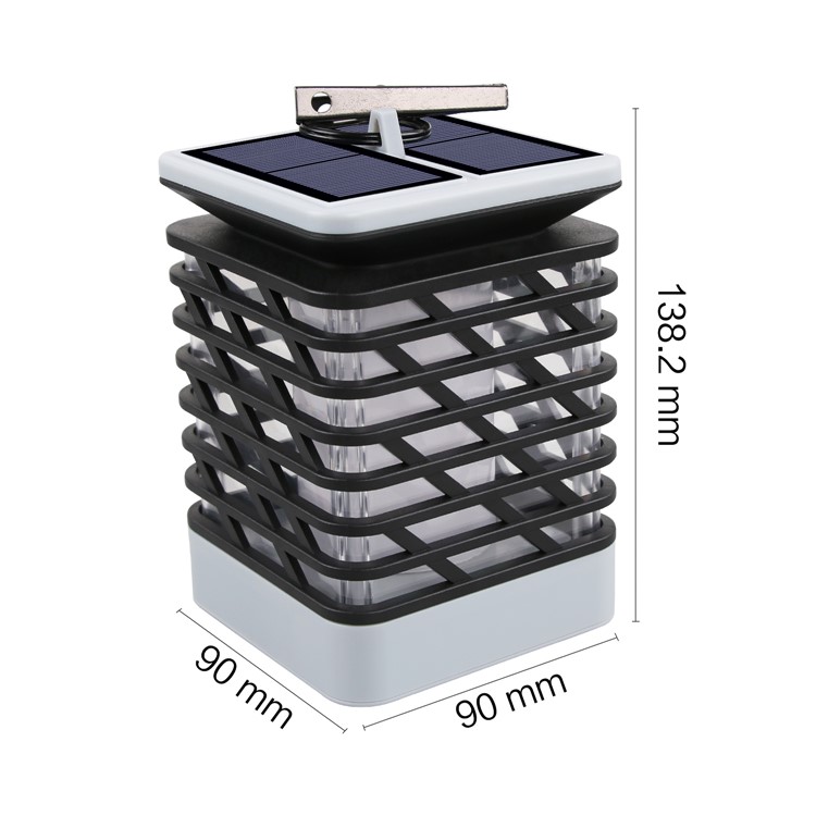 Hanging LED Solar Lantern Candles for Outdoor Garden Lawn Yard - Black / White-4