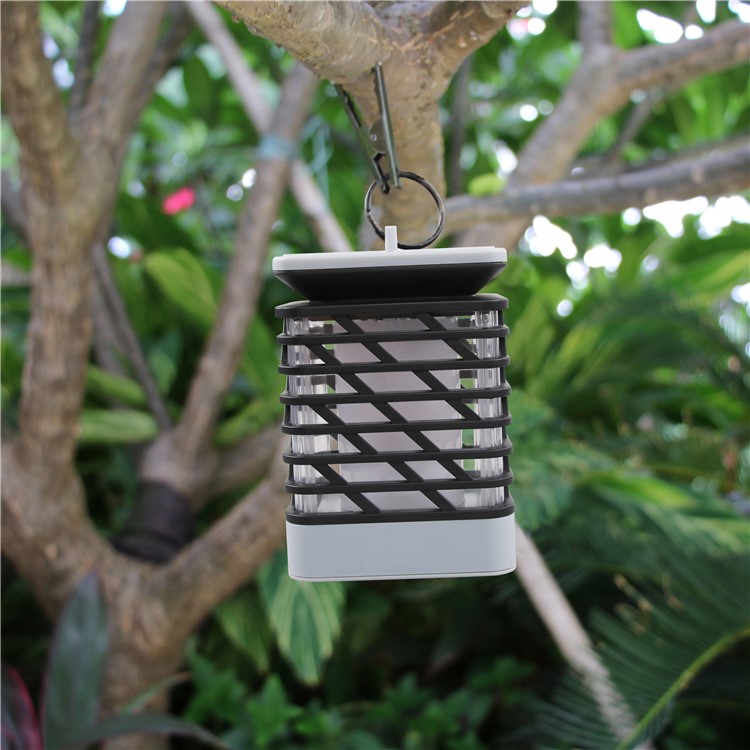 Hanging LED Solar Lantern Candles for Outdoor Garden Lawn Yard - Black / White-9