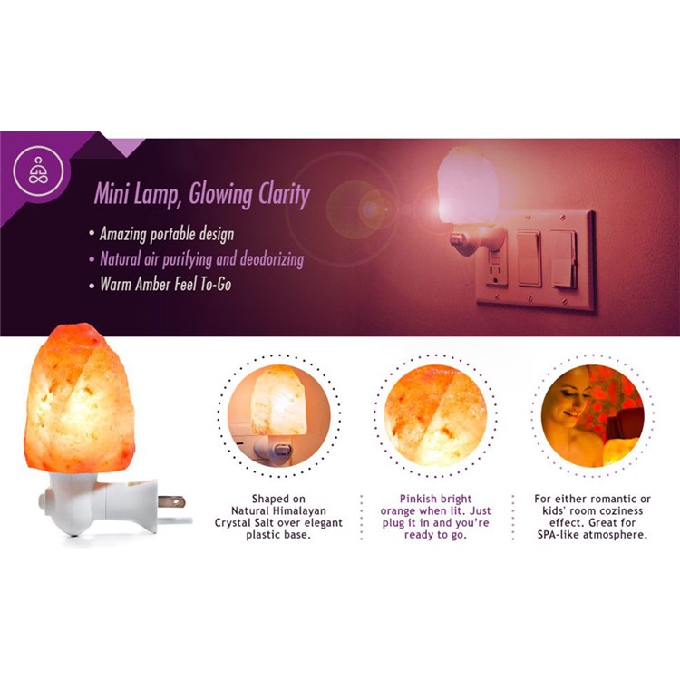 YouOKLight YK2291 7W 120V Warm White Himalayan Salt Lamps Crystal Salt Lamp - US Plug-14