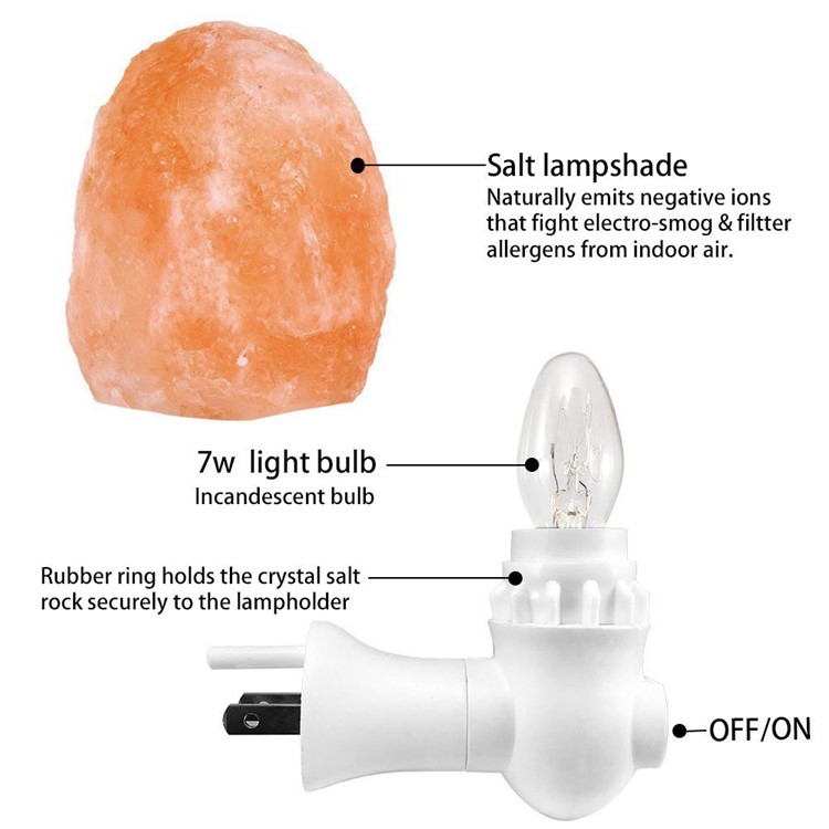 YouOKLight YK2291 7W 120V Warm White Himalayan Salt Lamps Crystal Salt Lamp - US Plug-17