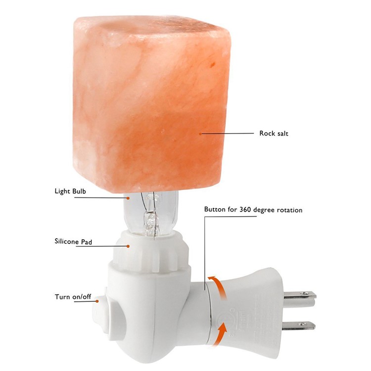 YouOKLight YK2293 7W 120V Warm White Himalayan Salt Lamps Crystal Salt Lamp - US Plug-5