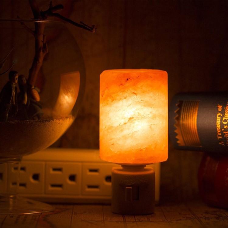 YOUOKLIGHT YK2299 Mini Himalayan Salt Lamp Cylinder Shape Air Purifier Warm White Wall Light - US Plug-12