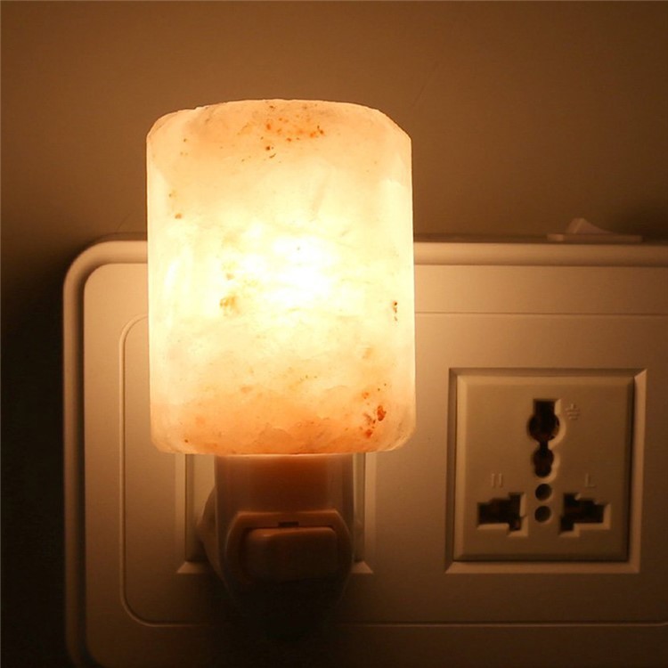 YOUOKLIGHT YK2299 Mini Himalayan Salt Lamp Cylinder Shape Air Purifier Warm White Wall Light - US Plug-13