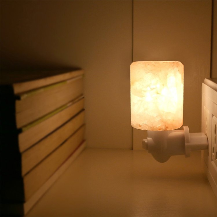 YOUOKLIGHT YK2299 Mini Himalayan Salt Lamp Cylinder Shape Air Purifier Warm White Wall Light - US Plug-14