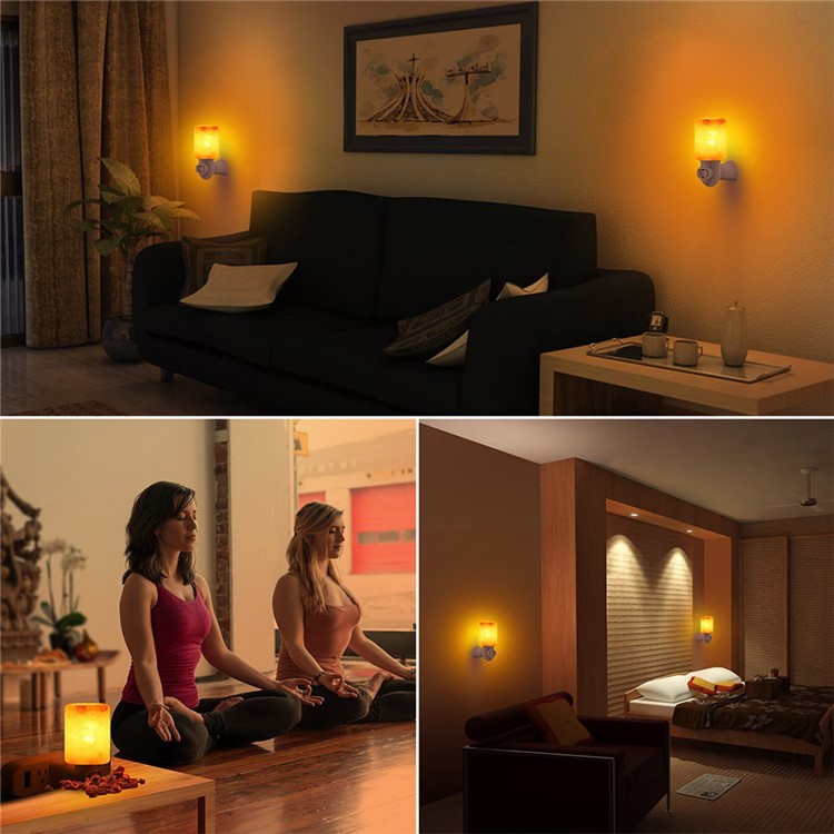YOUOKLIGHT YK2299 Mini Himalayan Salt Lamp Cylinder Shape Air Purifier Warm White Wall Light - US Plug-15