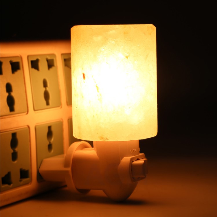 YOUOKLIGHT YK2299 Mini Himalayan Salt Lamp Cylinder Shape Air Purifier Warm White Wall Light - US Plug-8