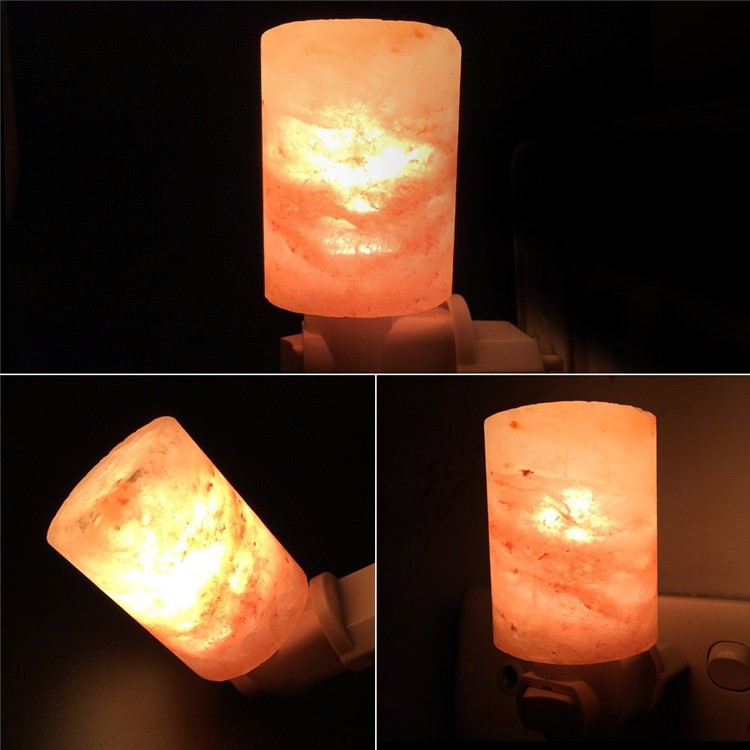 YOUOKLIGHT YK2299 Mini Himalayan Salt Lamp Cylinder Shape Air Purifier Warm White Wall Light - US Plug-9